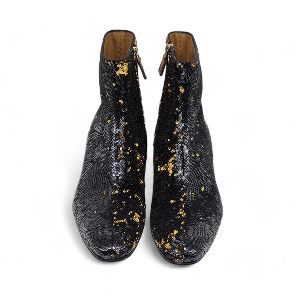 Christian Louboutin Paillettes Disco 70s Ankle Boots Black Gold 41.5 8.5 $1450 - Picture 5 of 8